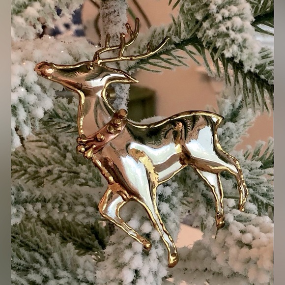 Vintage Mixed Metals Reindeer Brooch/Pendant - Picture 7 of 12